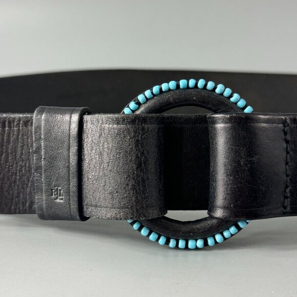 Lauren Ralph Lauren Black Leather Belt, Size M main image 10